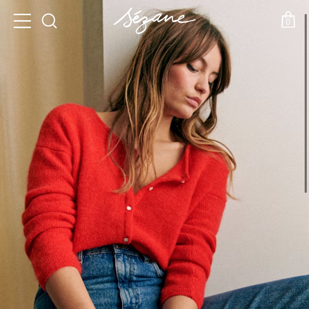 Sezane Red Women's Cardigan
